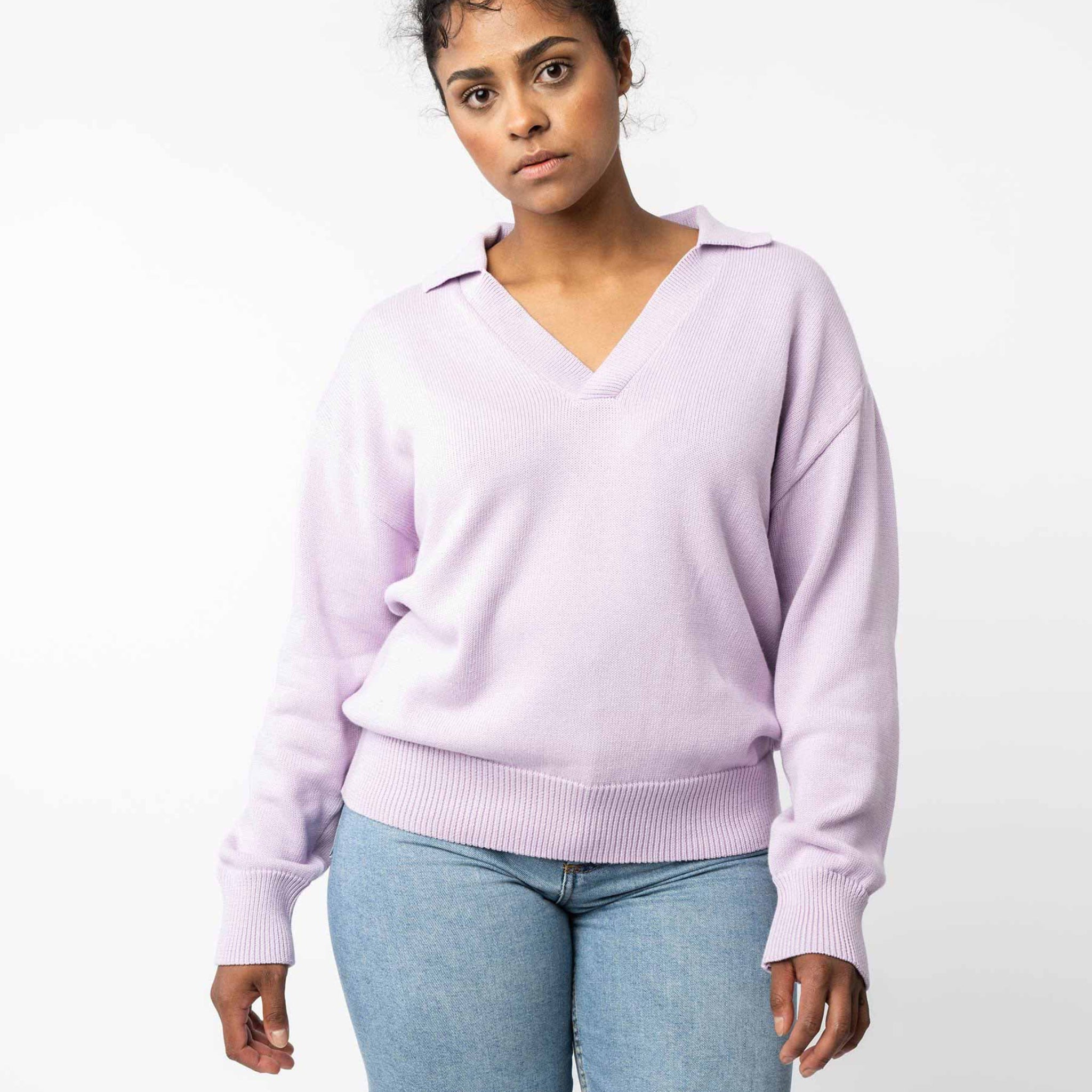 MELA Damen V-Neck Strickpullover "VEDA" Lilac