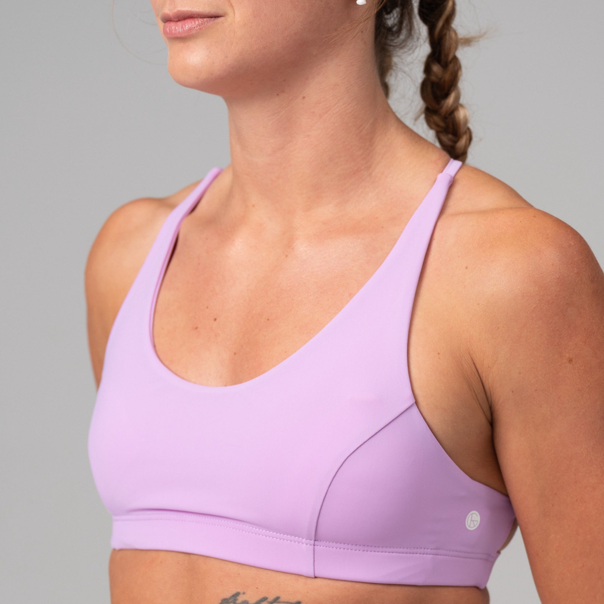 Gains and Roses Performance Crossover Bra "Malu" XS Lavender