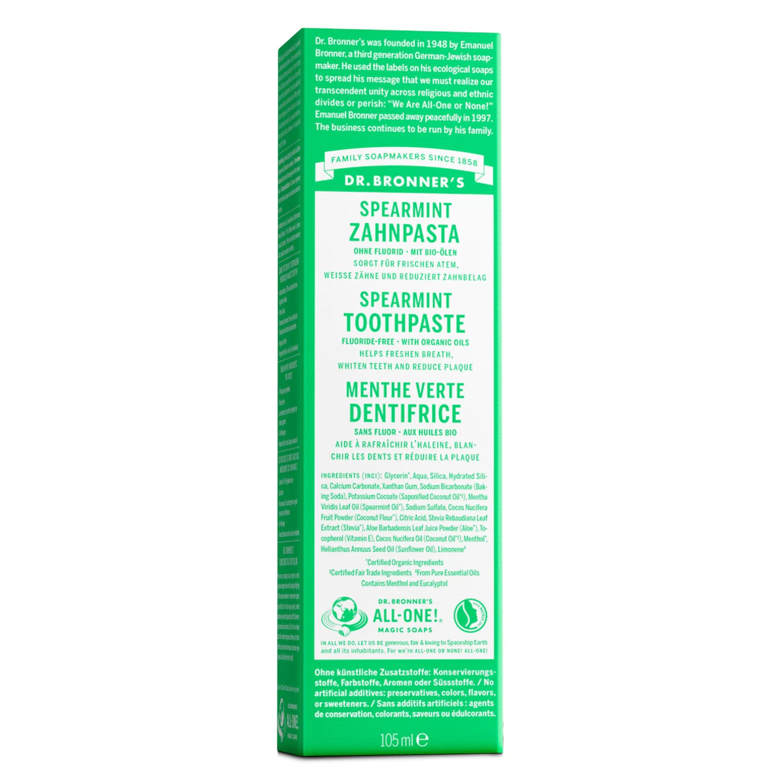 Dr. Bronner's Zahnpasta "All-One" Spearmint 105 ml