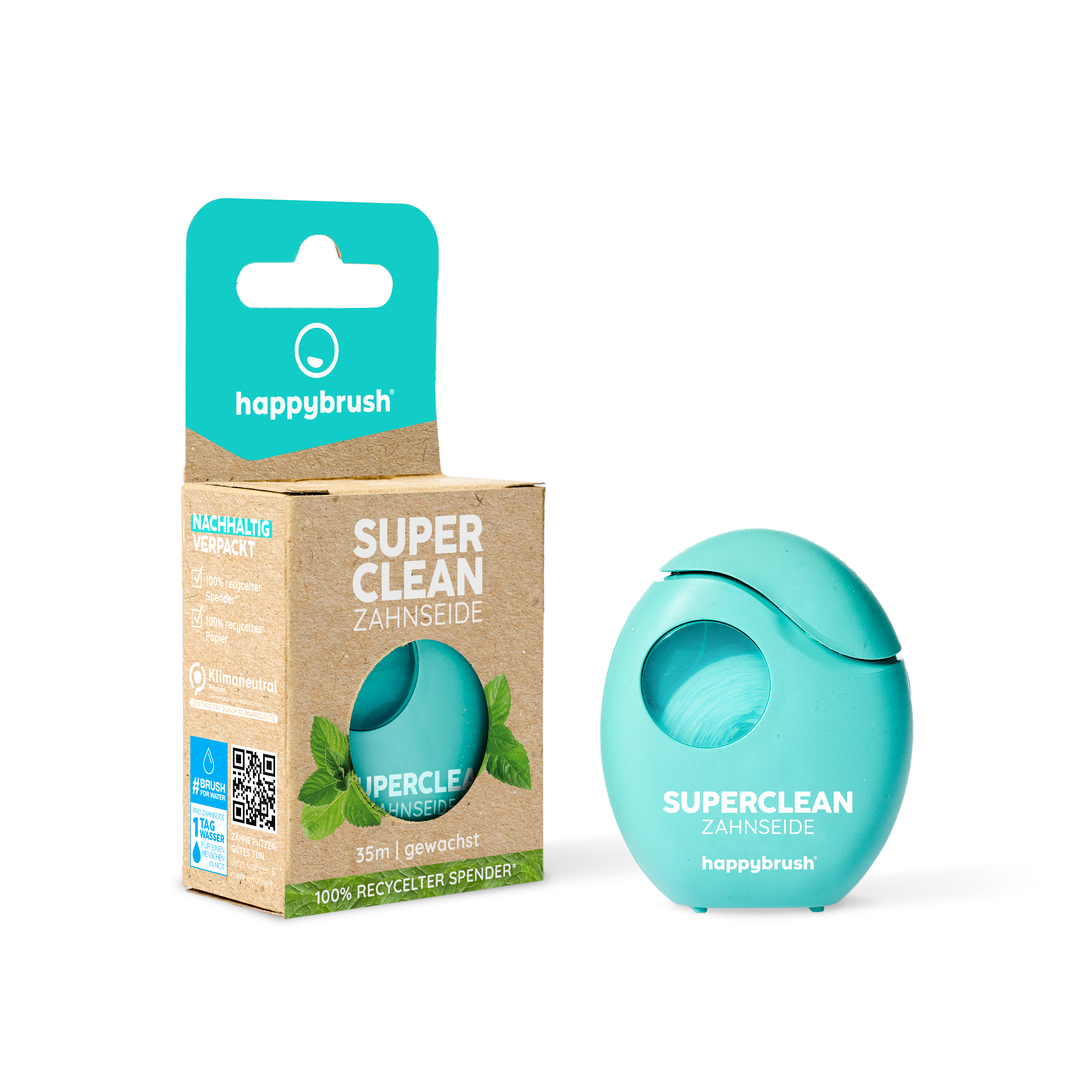 happybrush ZAHNSEIDE SuperClean gewachst