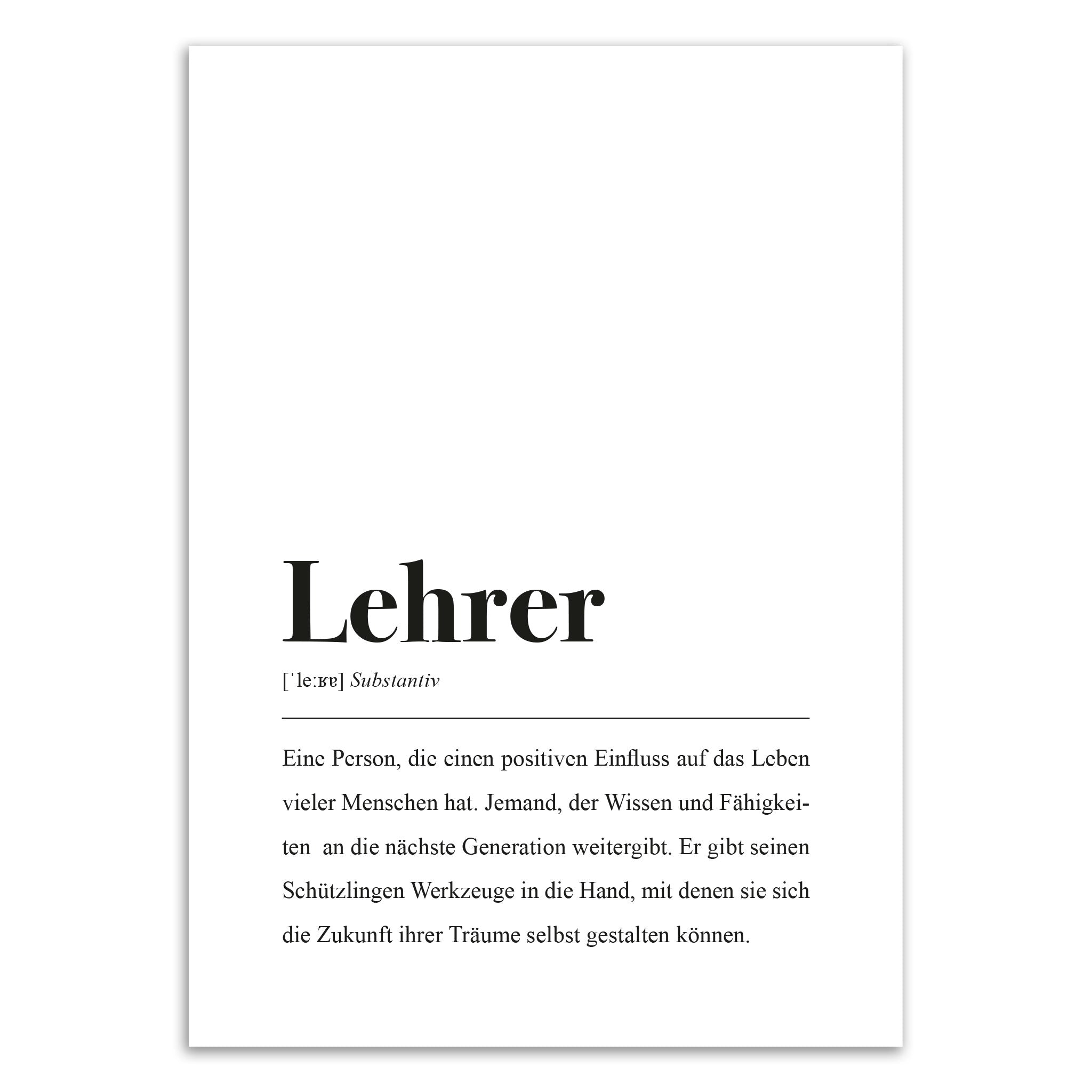 Textbeschreibung eines Lehrers als positive, inspirierende Figur mit Einfluss auf die nächste Generation durch Wissensweitergabe.