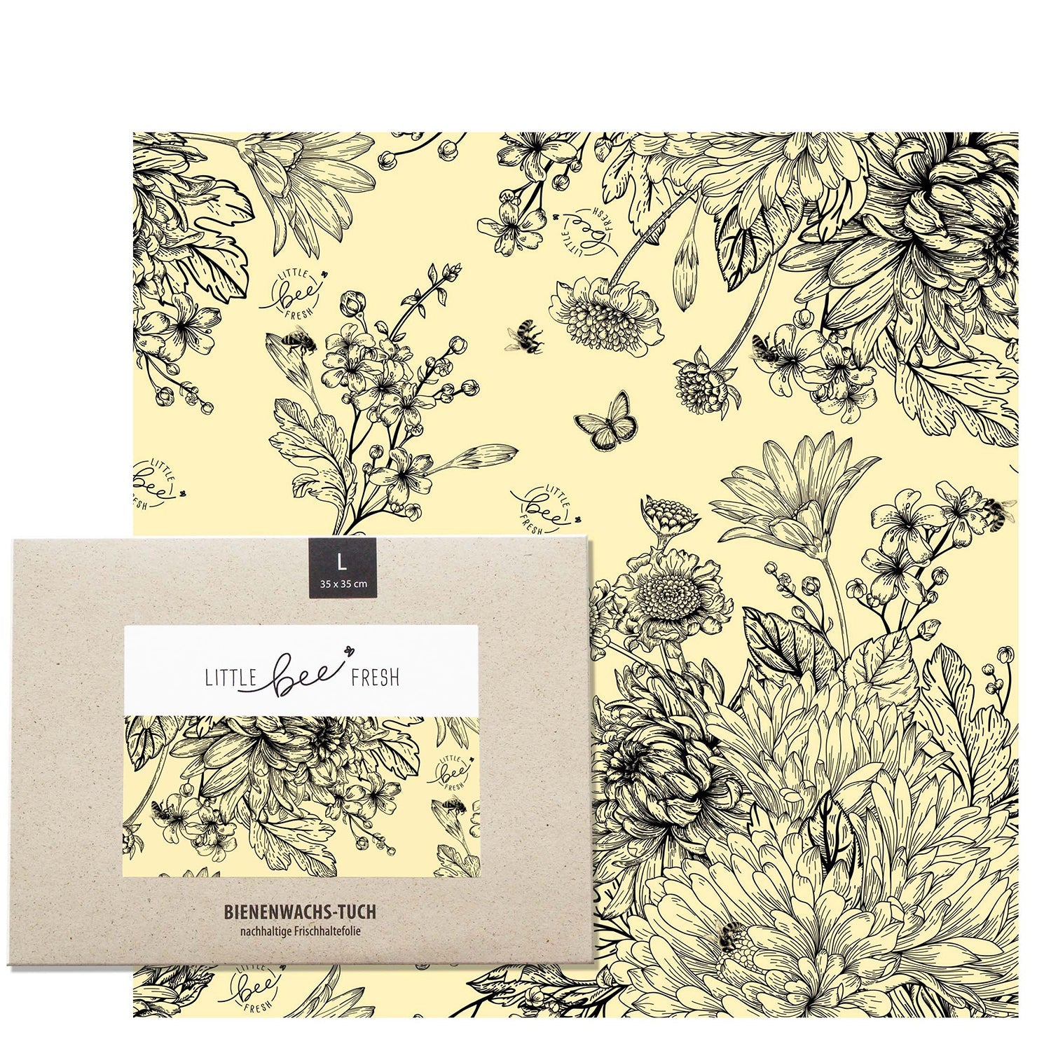 Naturalou Bio-Bienenwachstuch von Little Bee Fresh L Blumenwiese
