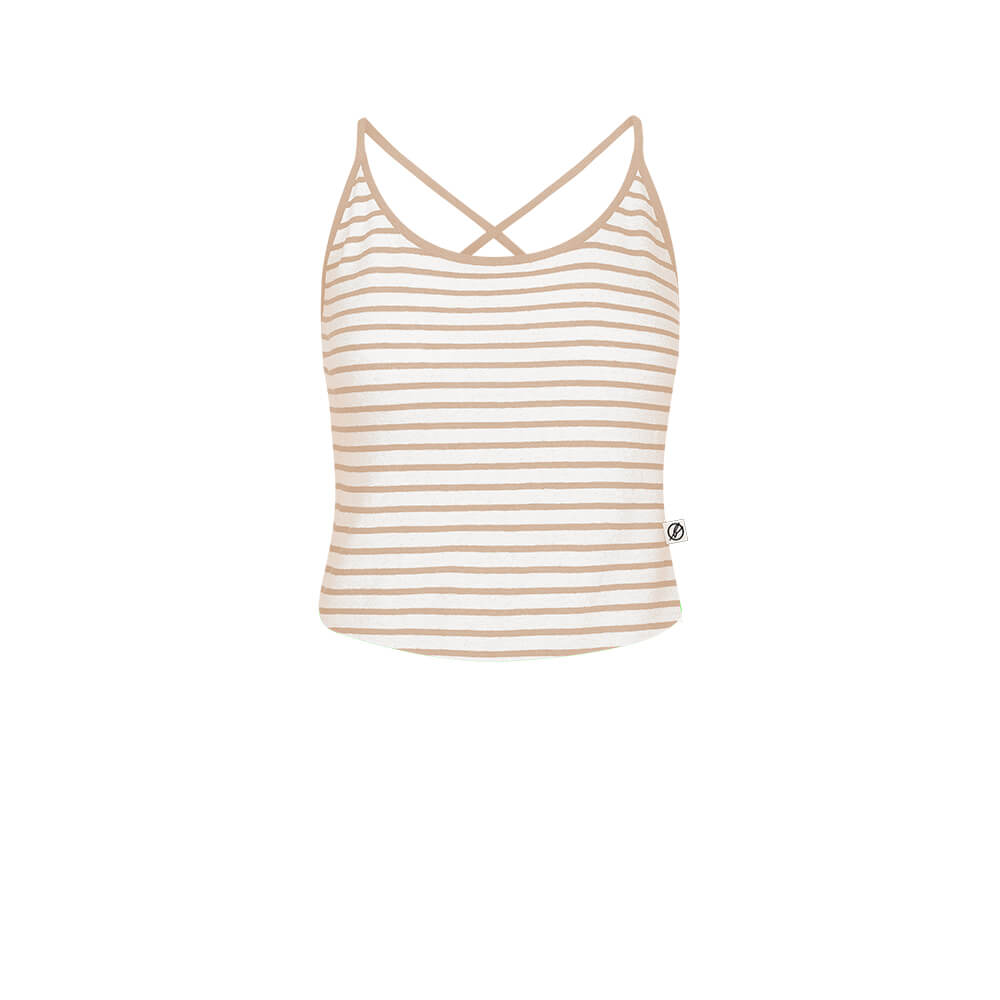 bleed clothing Damen Striped Linen Top Sand