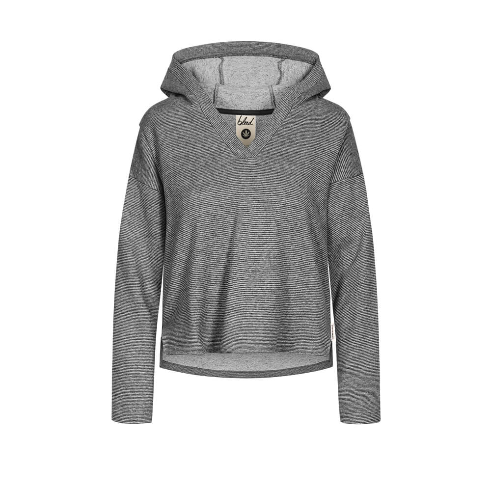 bleed clothing Damen Stripe Hoody Hemp Black White
