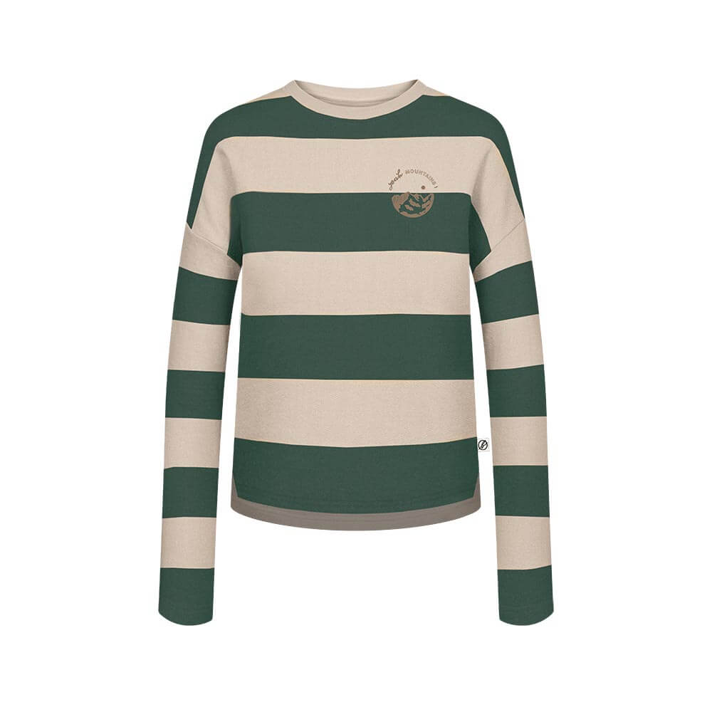 bleed clothing Damen Blockstripe Sweater Hemp Off-White Dark Green