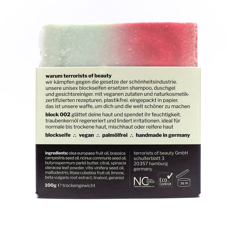 terrorists of beauty Blockseife "block 002" balance + smooth 100 g