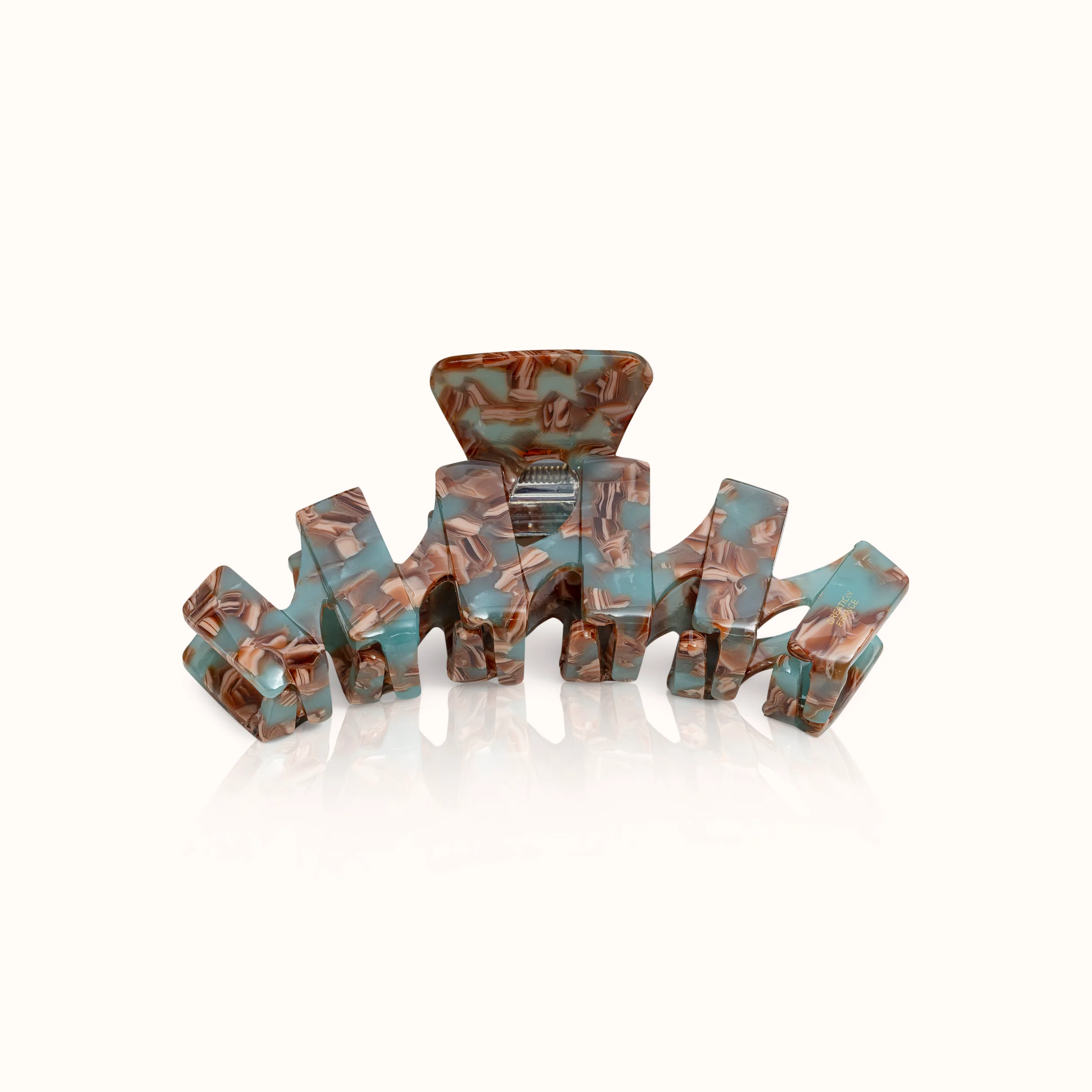 by Vivi Haarklammer "Zickzack" Turquoise Amber