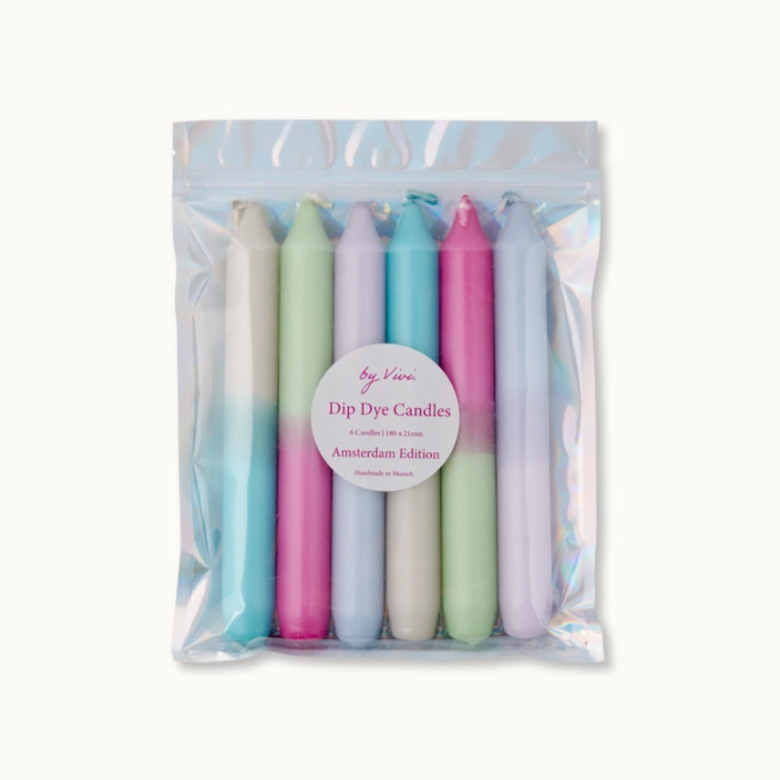 by Vivi Dip Dye Kerzen Set 6-teilig Amsterdam Edition 18 x 2.2 cm