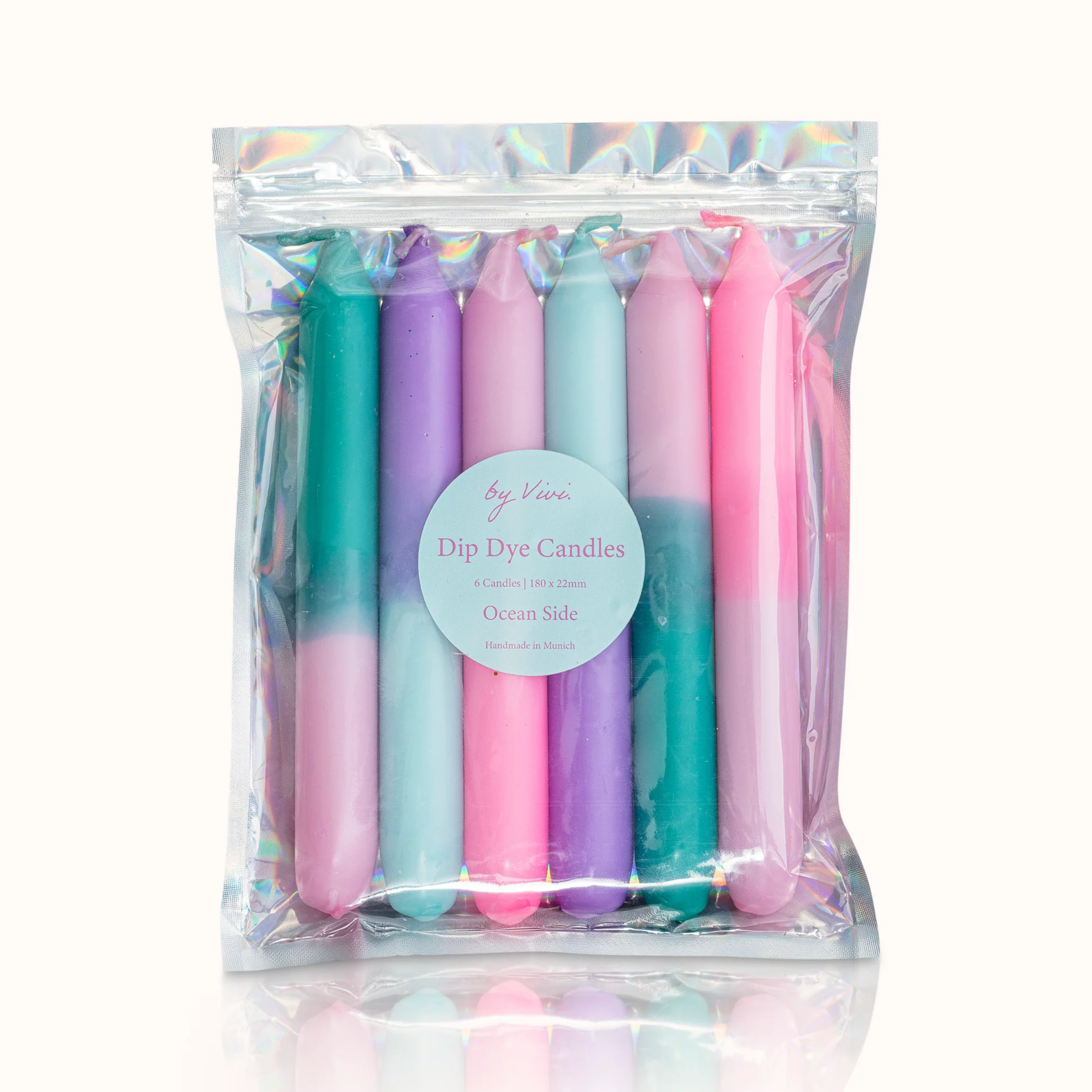 by Vivi Dip Dye Kerzen Set 6-teilig Ocean Side 18 x 2.2 cm