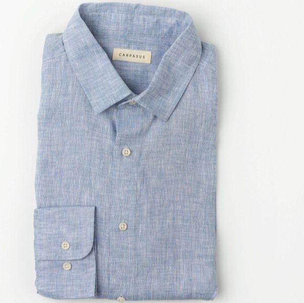 Carpasus Herren Linen Hemd "Verzasca" XXL Sky
