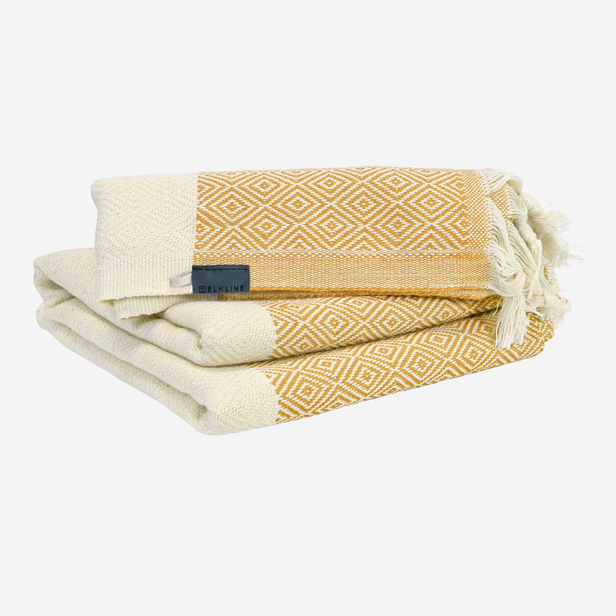 ELKLINE Baumwolltuch mit Franzen "HAMAM" Mais