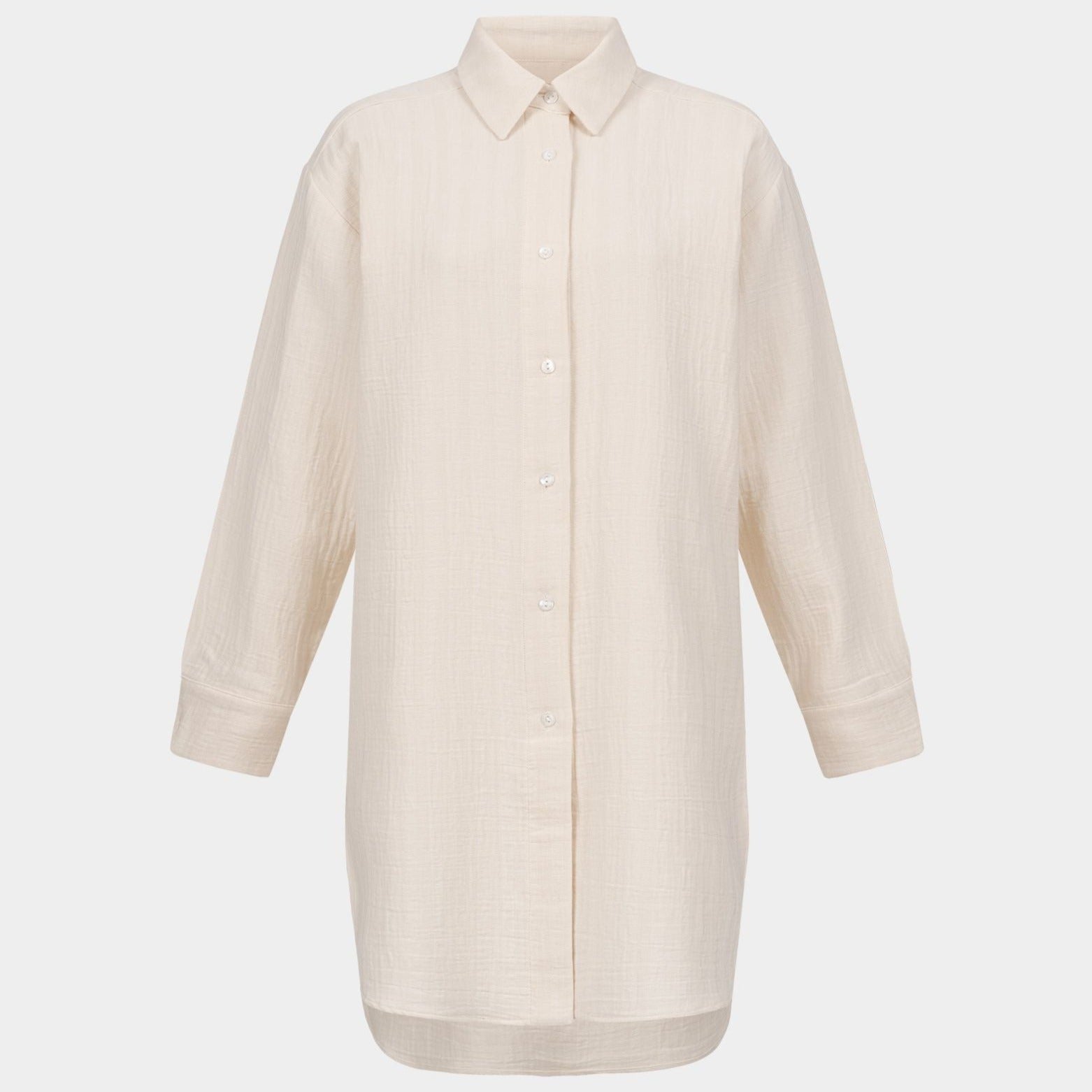 erlich textil Boyfriend Shirt "Malin" Wollweiß