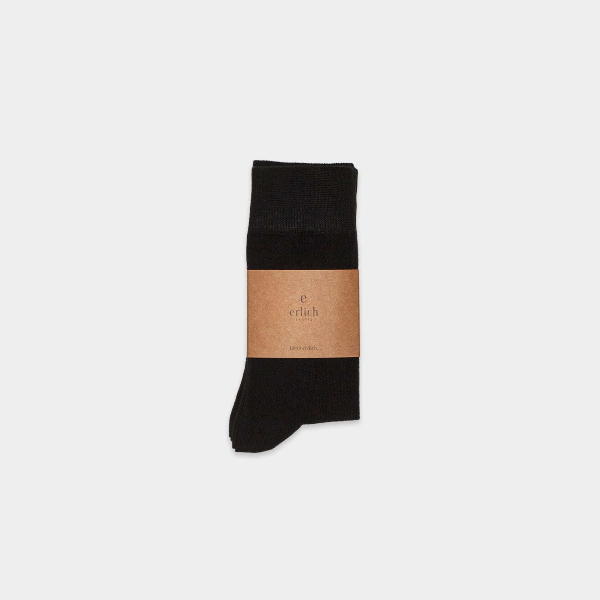 erlich textil Socken 3er Set "Maxi" Schwarz-Melange