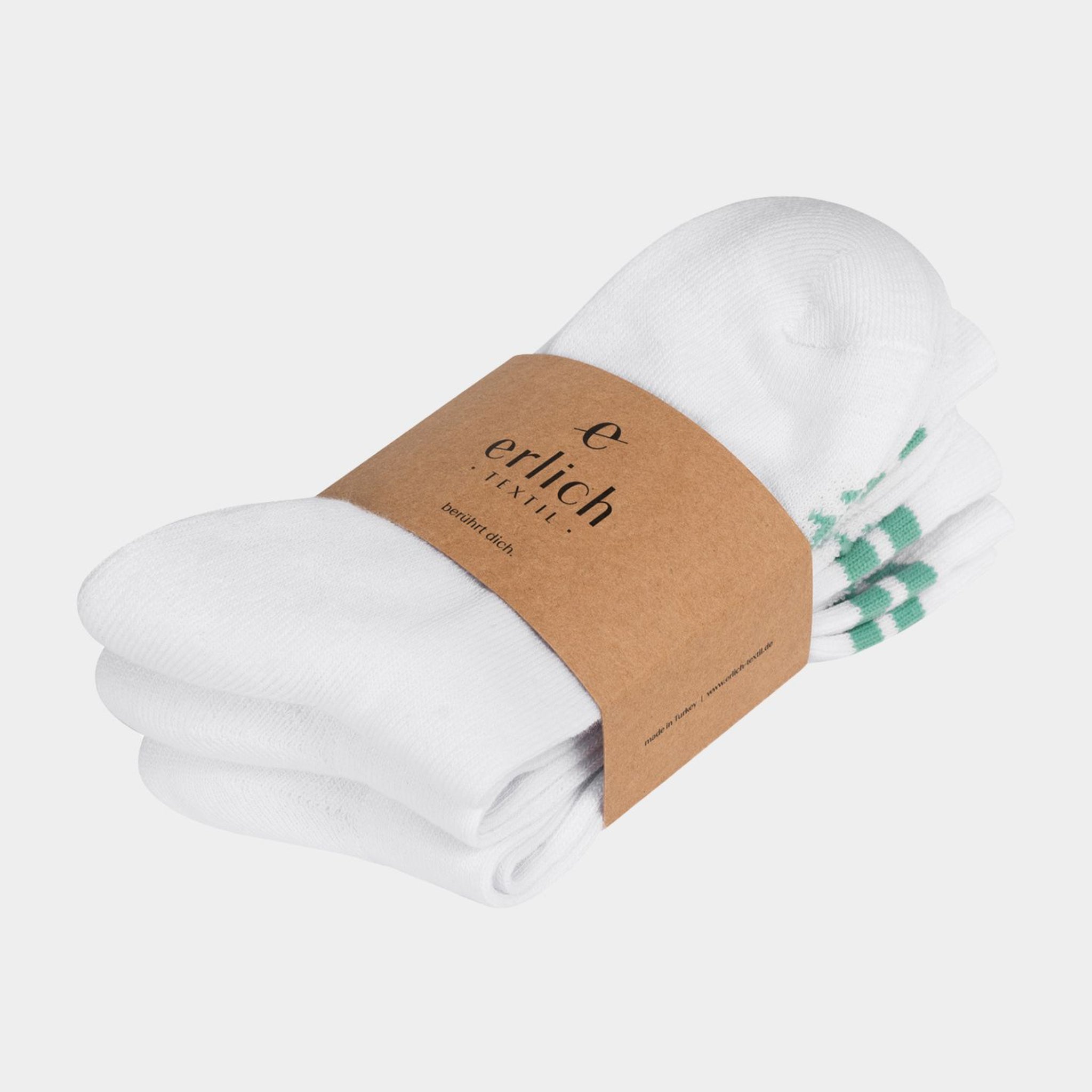 erlich textil Sportsocken 3er Set "Andi" 35 38 Weiß