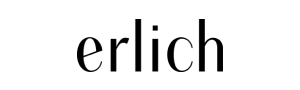 Schwarzer Text "erlich" auf weißem Hintergrund in eleganter, dünner Schrift.