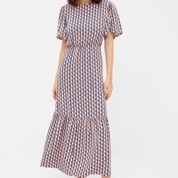 Givn Berlin Damen Kleid "Marissa" Terracotta Blue