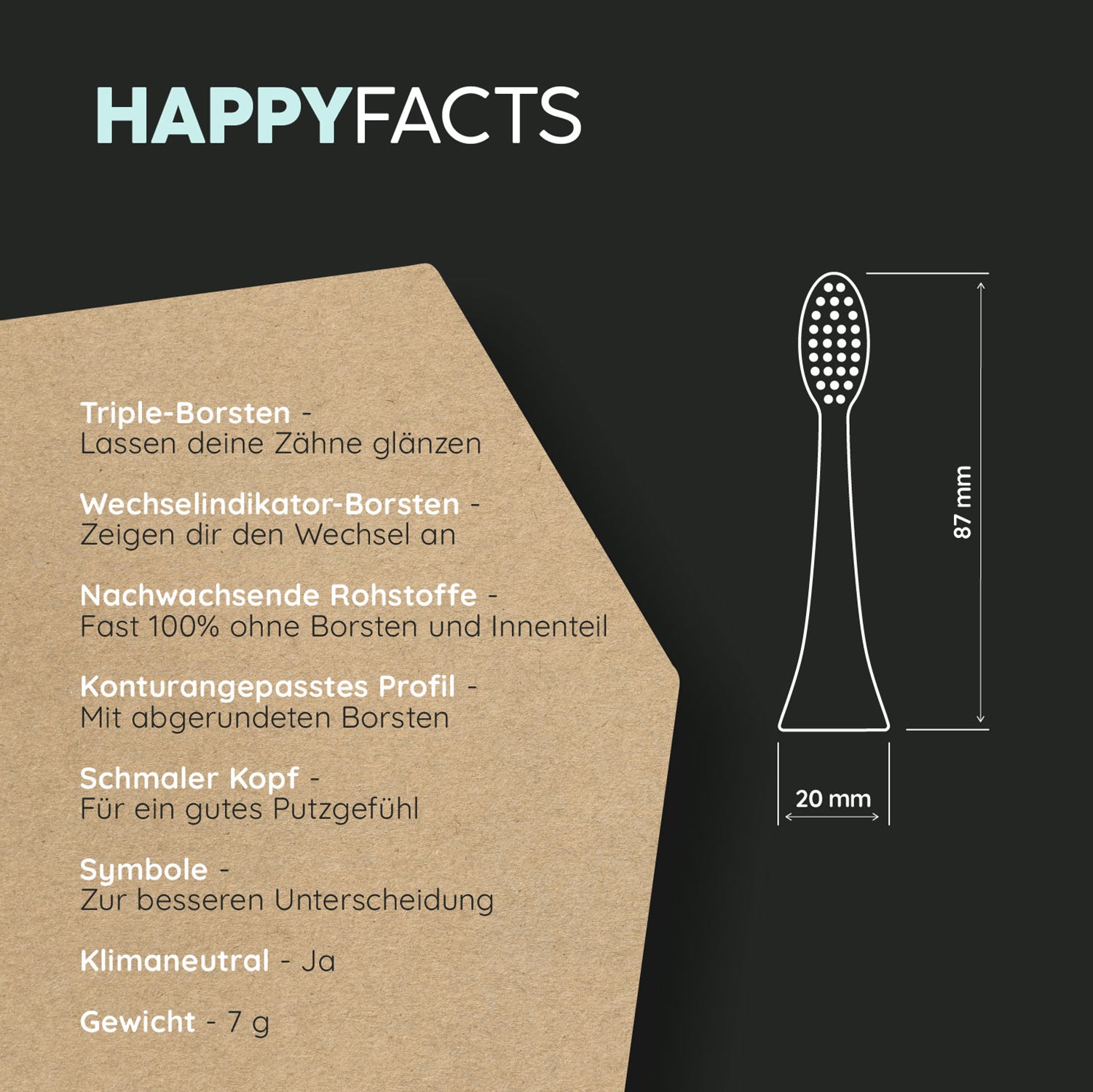 happybrush Eco-Aufsteckbürsten "Schall V3" 3er Set