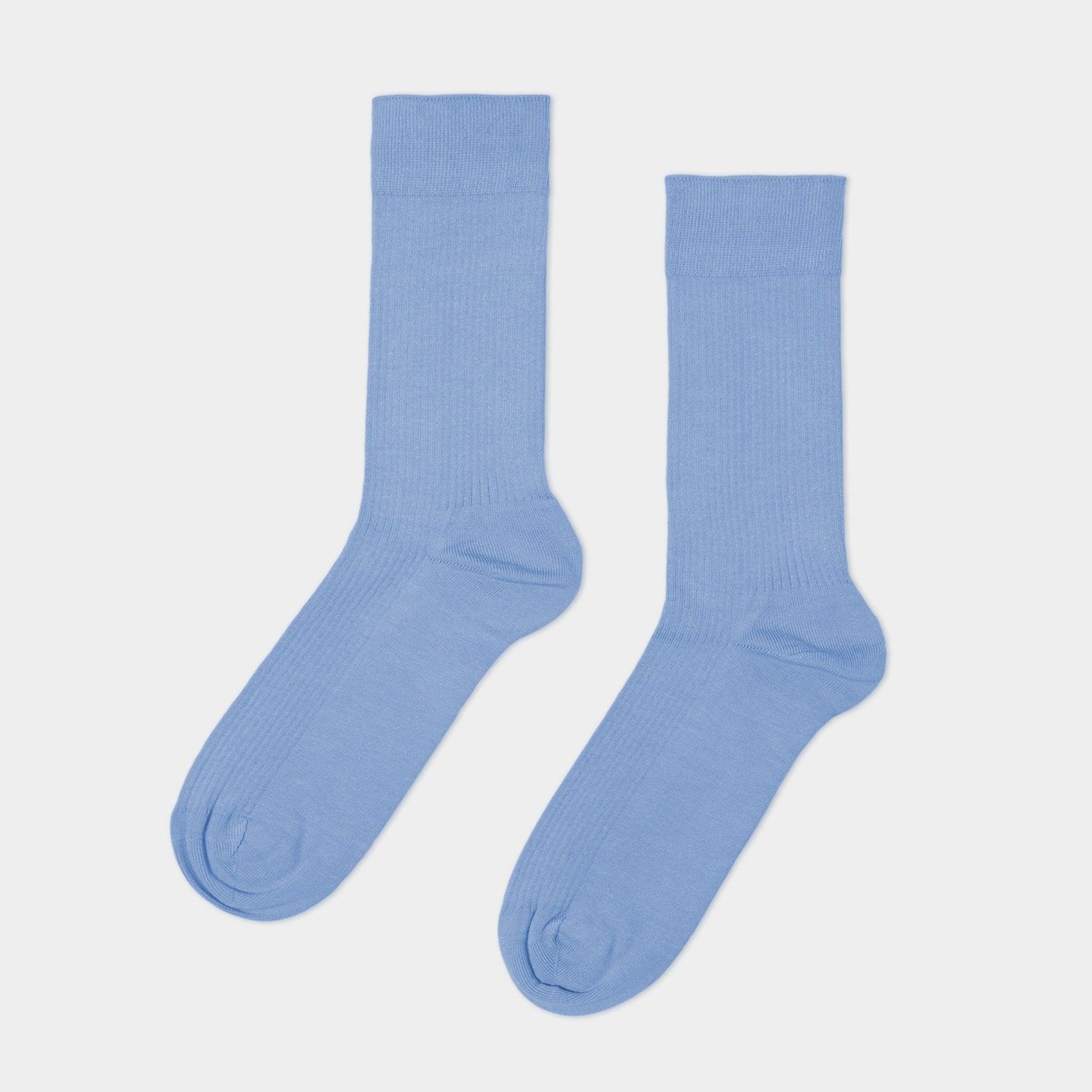 erlich textil Gerippte Socken 3er Set "Casual Cotton" Himmelblau