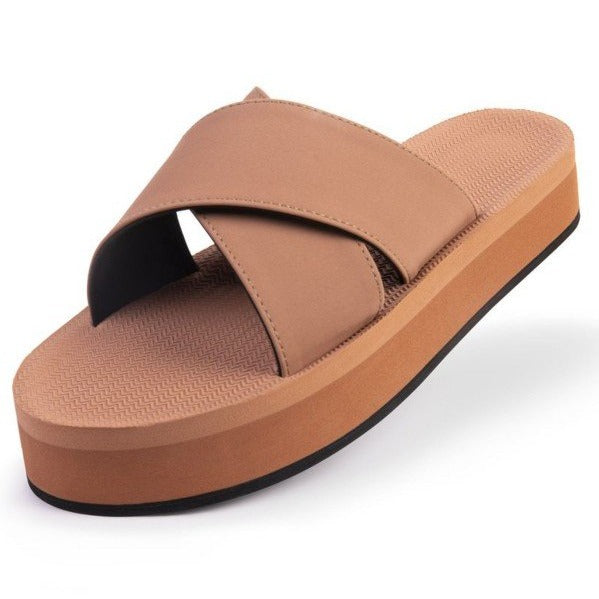 indosole Sandalen "Cross Plateau" Braun