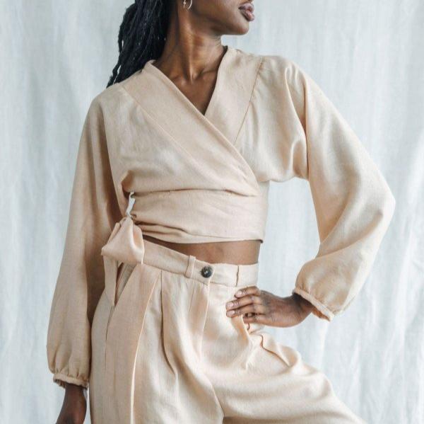 Jyoti - Fair Works Damen Bluse "Ameya" 40 Beige