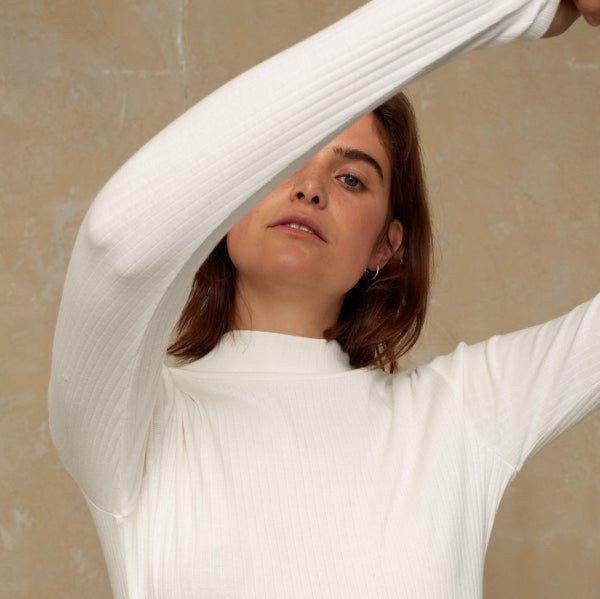 Kings of Indigo Damen Longsleeve "Jacobina" Weiß