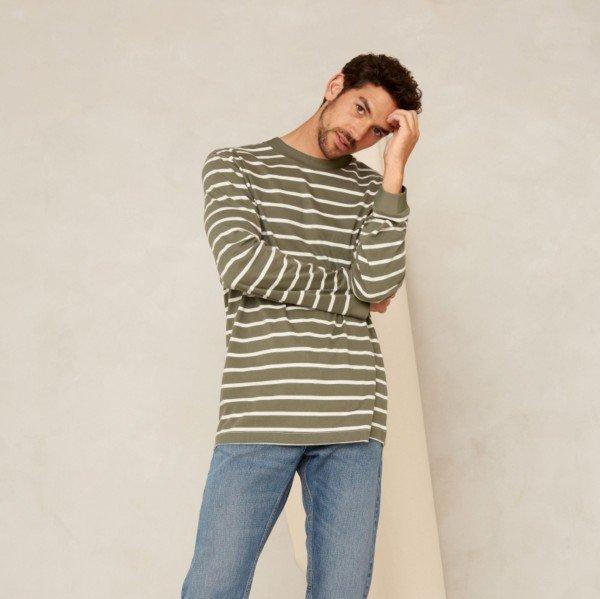 Kings of Indigo Herren Longsleeve "Conri" Treetop Stripe