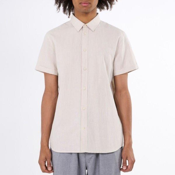 KnowledgeCotton Apparel Herren Hemd Custom Fit "Short Sleeve" XXL Off White