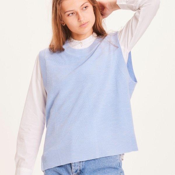KnowledgeCotton Apparel Damen Pullunder "Myrthe" L Hellblau