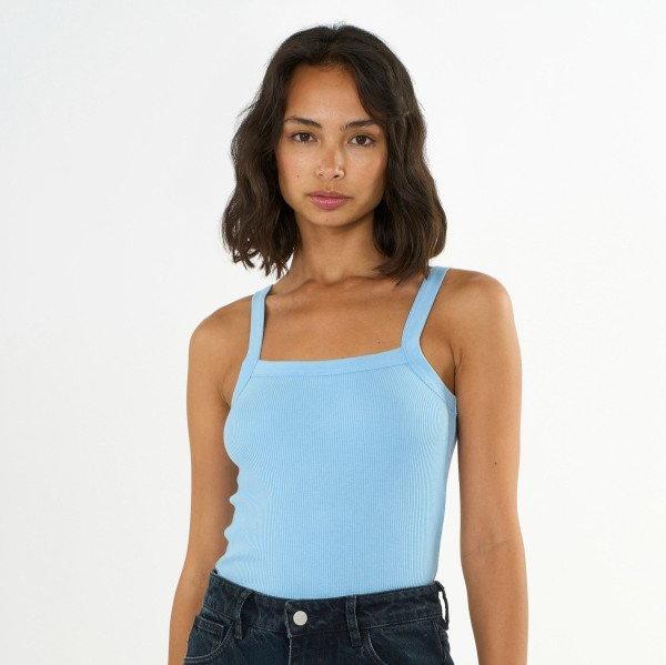 KnowledgeCotton Apparel Damen Rib Top "Strap" L Hellblau
