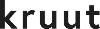 Schwarzes Logo mit dem Schriftzug "kruut" in einfacher, moderner Schriftart auf weißem Hintergrund.