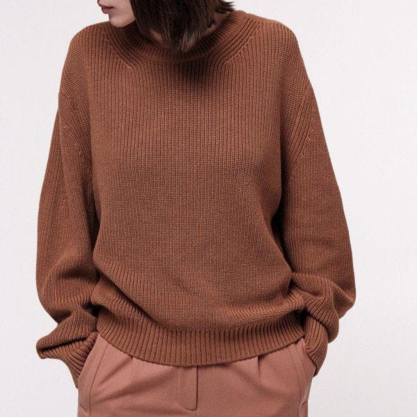 LANIUS Damen Grobstrick Pullover 40 Cappuccino Melange
