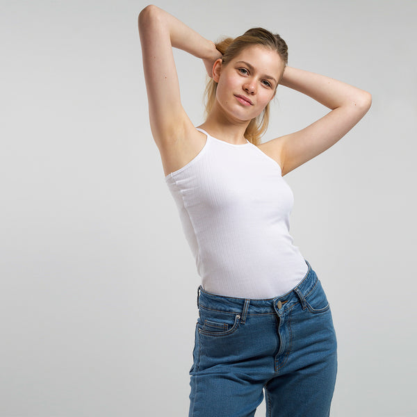 Honest Basics Women Ribbed Halter Top