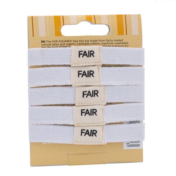 FAIR SQUARED Haargummi 5er-Pack Weiß