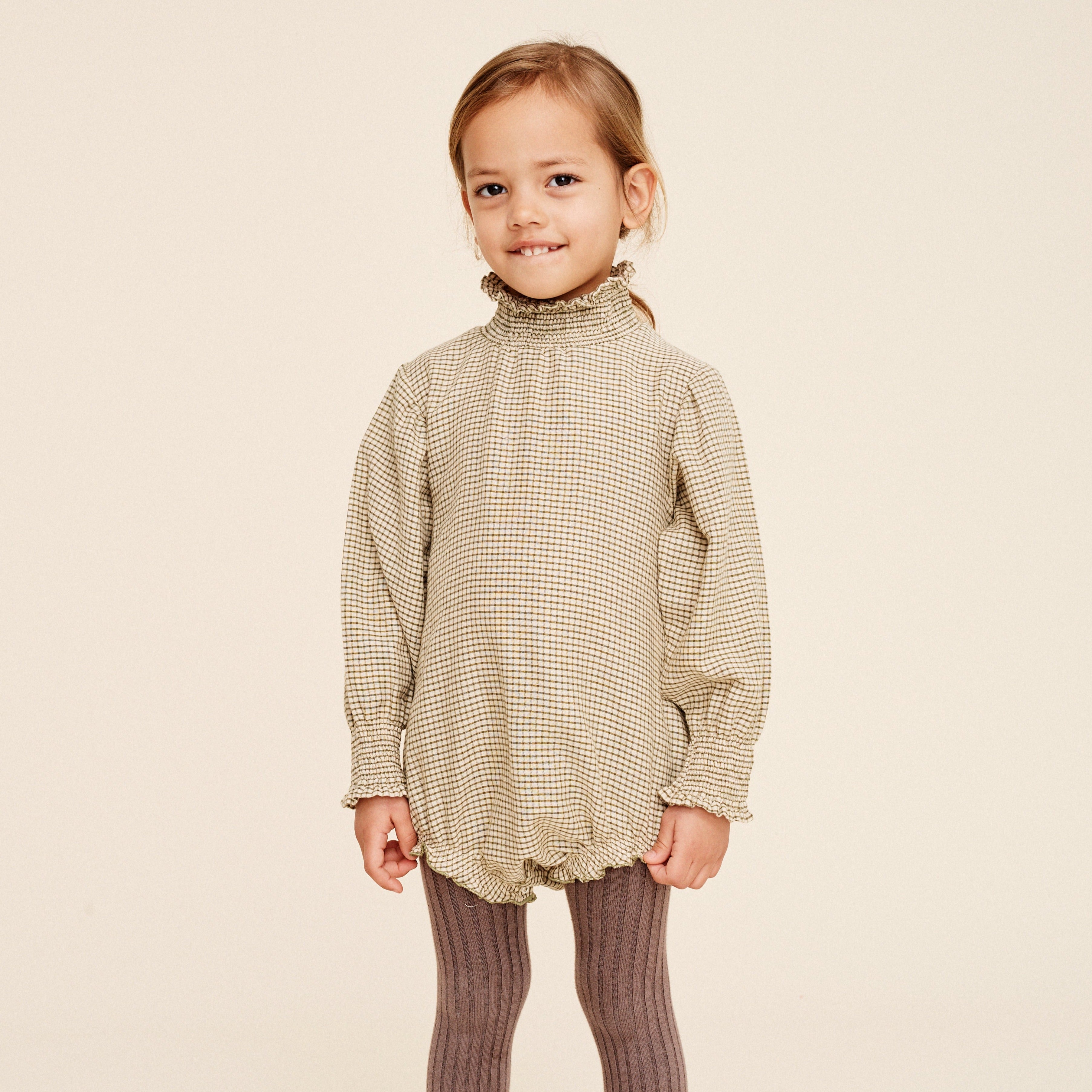 LiiLU Smocked Karo Strampler