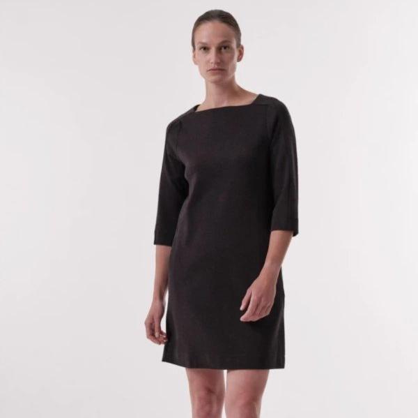 LANIUS Damen Kleid mit 3/4 Arm 34 Graphite Melange