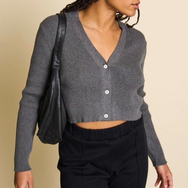 JAN N JUNE Damen Cardigan "KIWU" L Dark Grey
