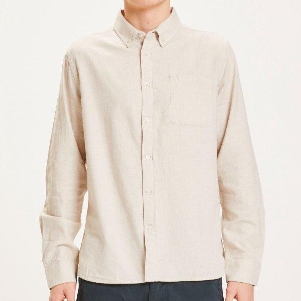 KnowledgeCotton Apparel Herren Flannel Hemd "Melange" XXL Beige