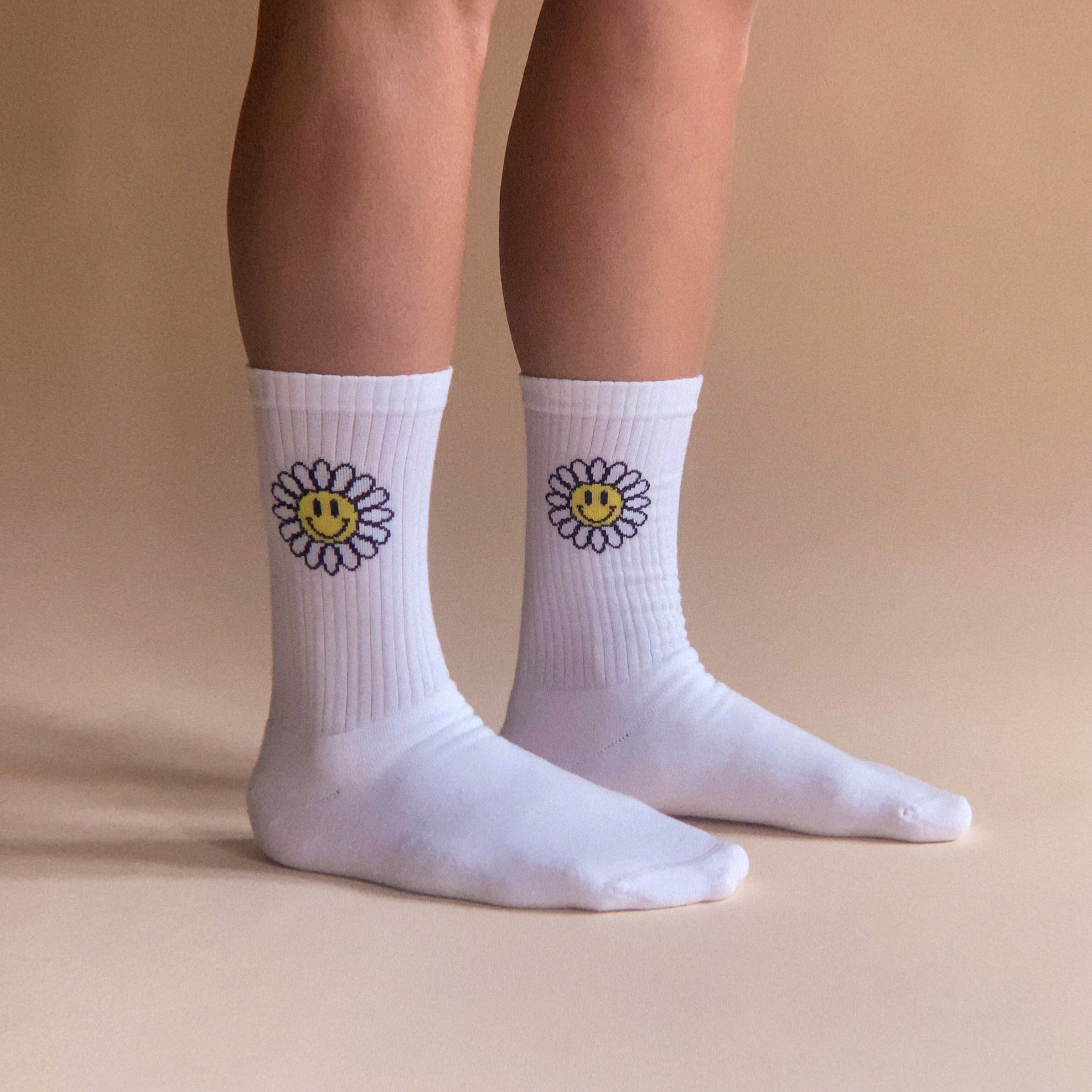 Navucko Socken "Smiley" Weiß Gelb