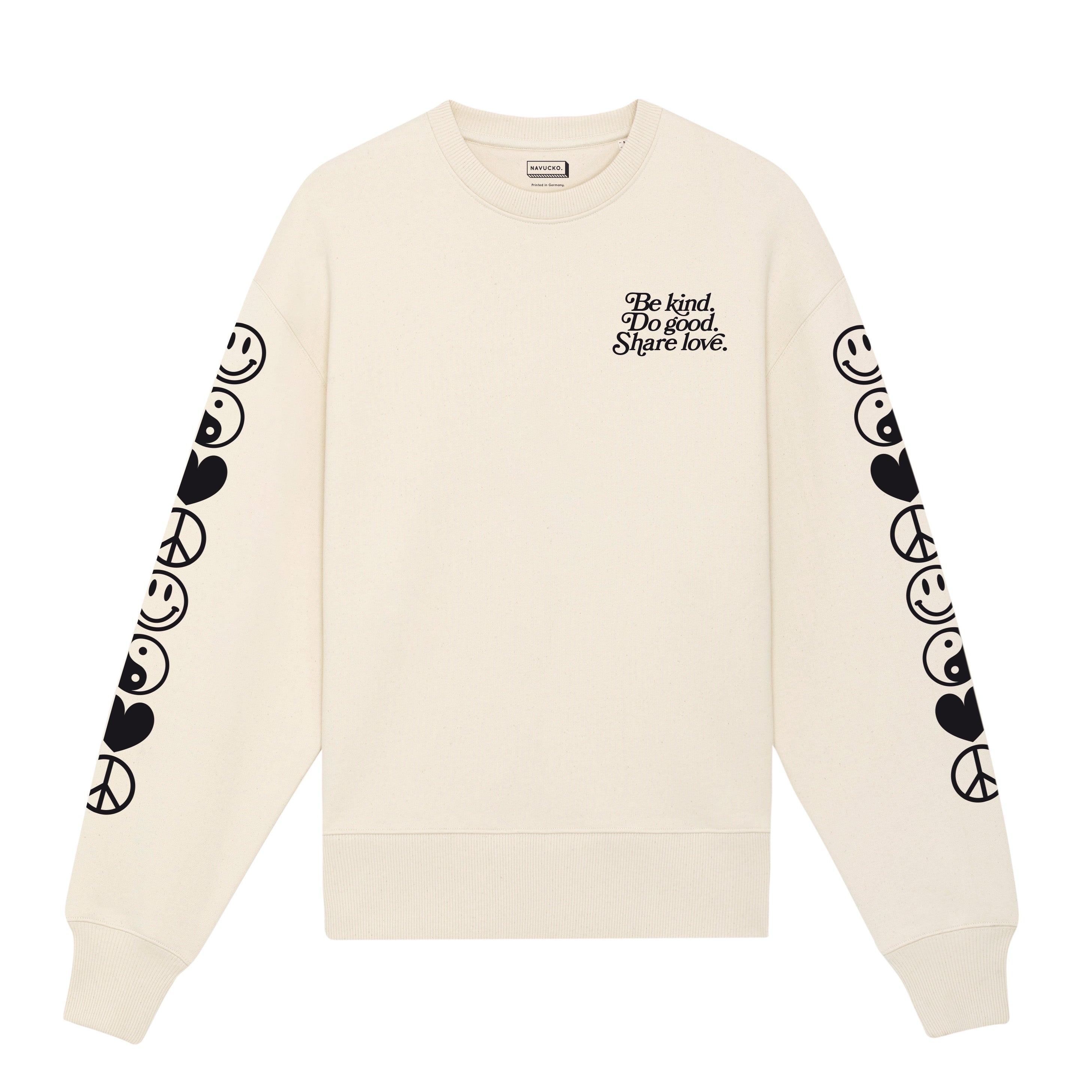 Navucko Sweater "Be kind. Do good. Share love." Natural