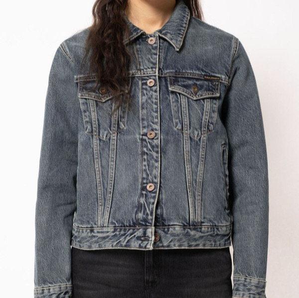 Nudie Jeans Damen Jeansjacke "Elina" L Dark Vintage