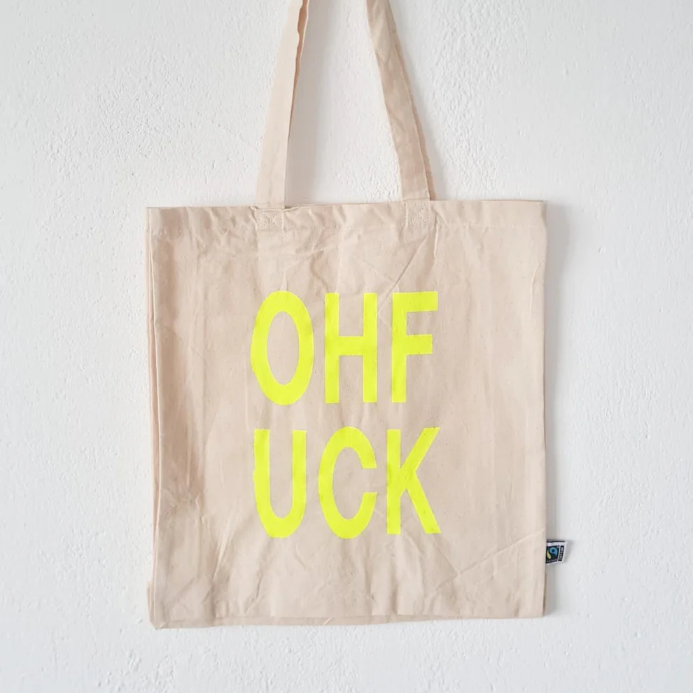 OhRuby Biobaumwolltasche "OHFUCK" Neongelb