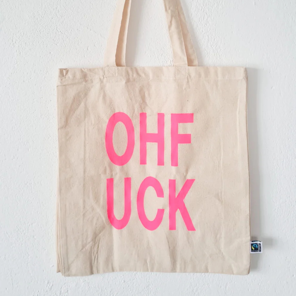 OhRuby Biobaumwolltasche "OHFUCK" Neonpink