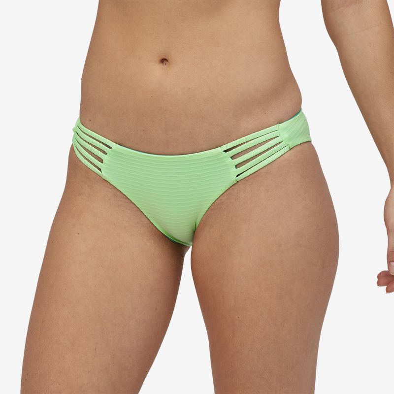 Patagonia Bikini Slip "Reversible Seaglass Bay Bottoms" Grün (Ripple Bud Green)
