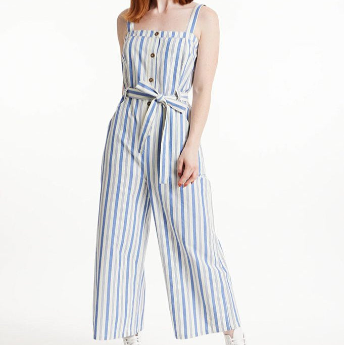 People Tree Jumpsuit Gestreift "Rena" Blau (Blue)