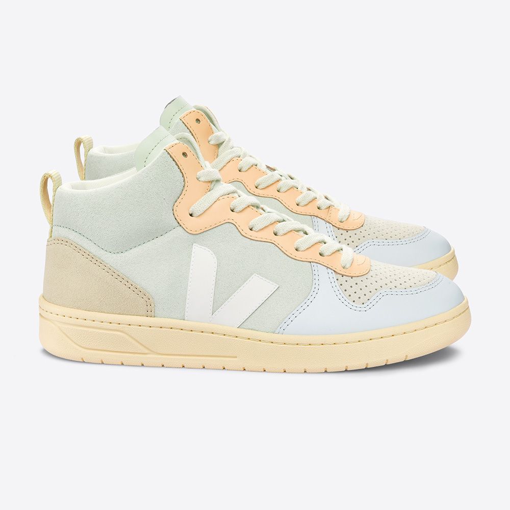 VEJA Damen Sneaker "V-15 Suede" Mehrfarbig (Jade White Multico)
