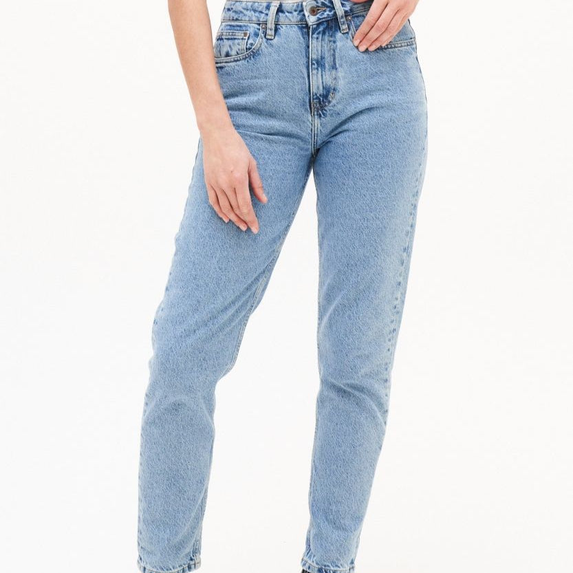 KUYICHI Jeans Mom Fit 100% Baumwolle "Nora" Blau (Heritage Blue)