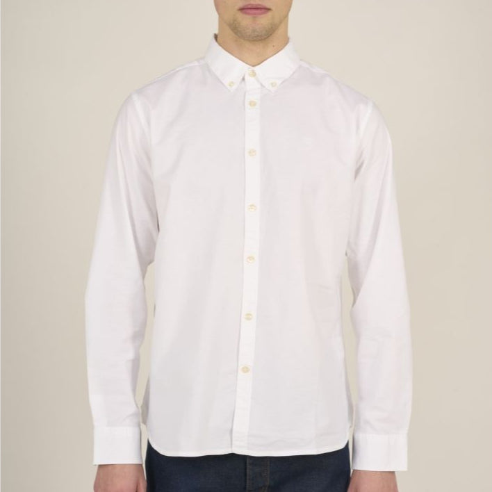 KnowledgeCotton Apparel Oxford-Hemd "Small Owl" XXL Weiß (Bright White)