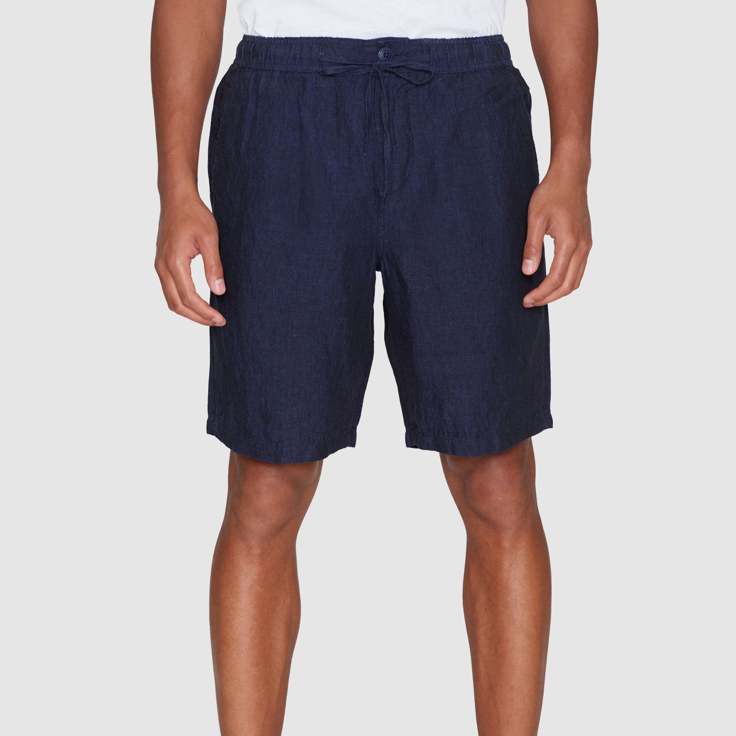 KnowledgeCotton Apparel Loose Linen Shorts "FIG" S Blau (Total Eclipse)