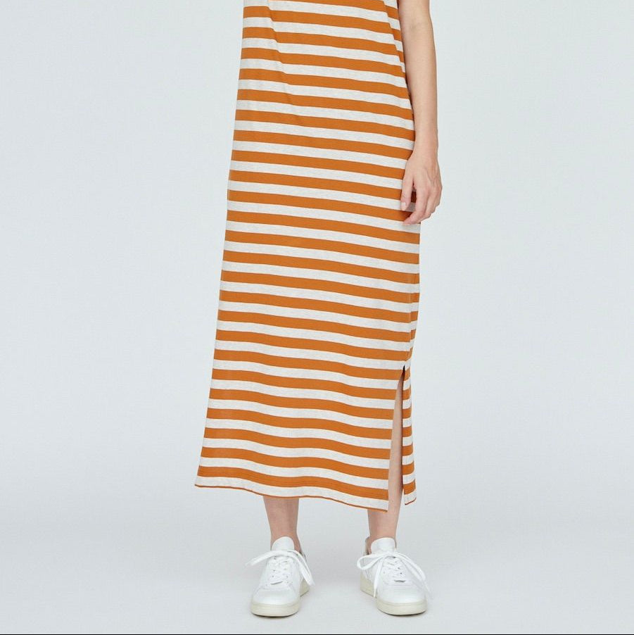 Basic Apparel Gestreift Kleid "Rebekka" Braun (BrownNaturalMelange)