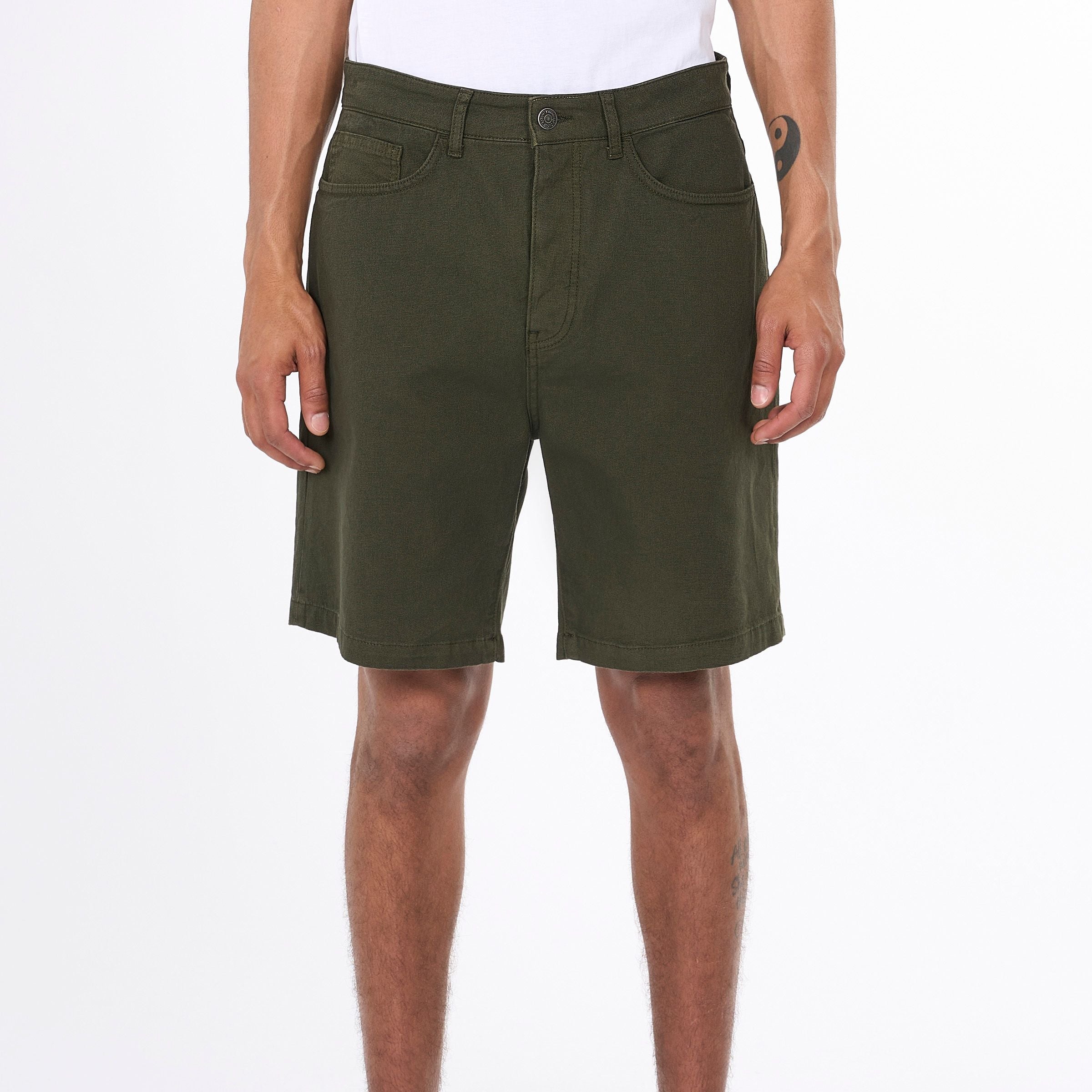 KnowledgeCotton Apparel Shorts "Loose" 34 Grün (Forrest Night)